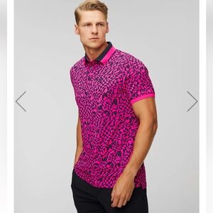G/FORE Men’s Pink & Black Geometric Print Polo